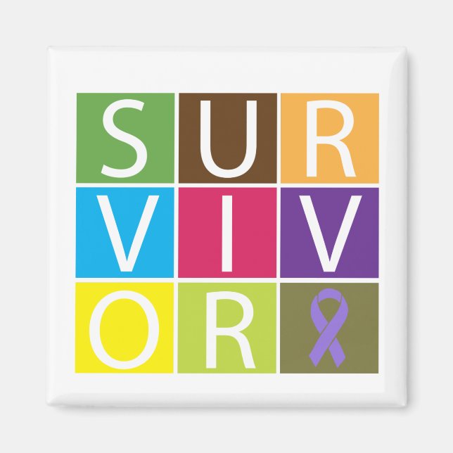 Cancer Survivor Tile Hodgkins lymphoma Magnet (Framsidan)