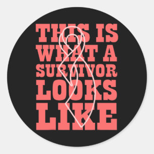 CANCER SURVIVOR World Cancer Day Gift Rosa Ribbon Runt Klistermärke
