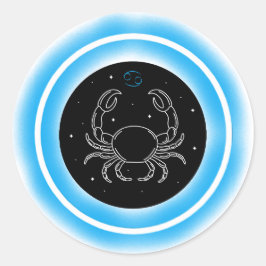 Cancer Symbol – Minimal Astrology Emblem Runt Klistermärke