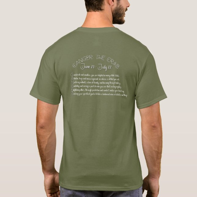 Cancer T-Shirt - arméns Grönt (Baksida)