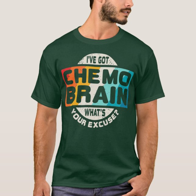 Cancer T Shirt Chemo Brain Retro Awareness Gift (Framsida)