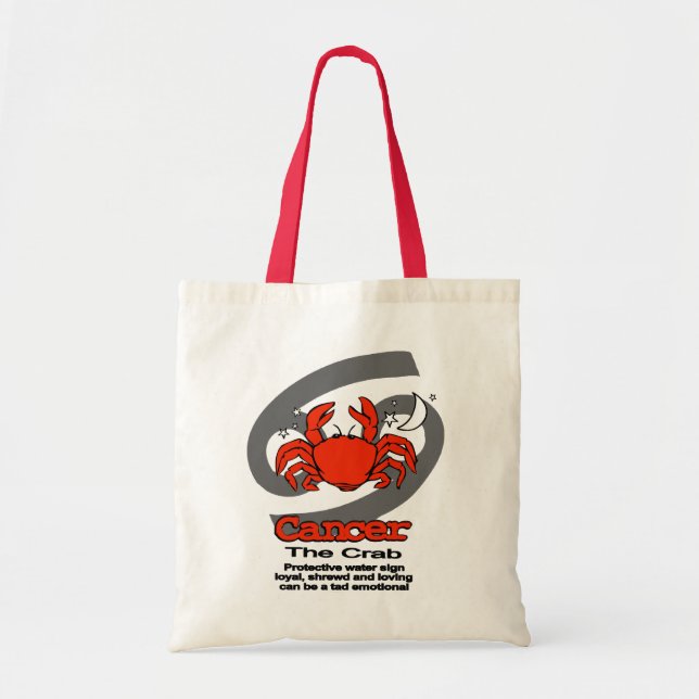 Cancer "The Crab" zodiac astrology bag Tygkasse (Framsidan)