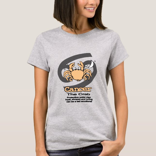 Cancer "The Crab" zodiac astrology red t-shirt (Framsida)