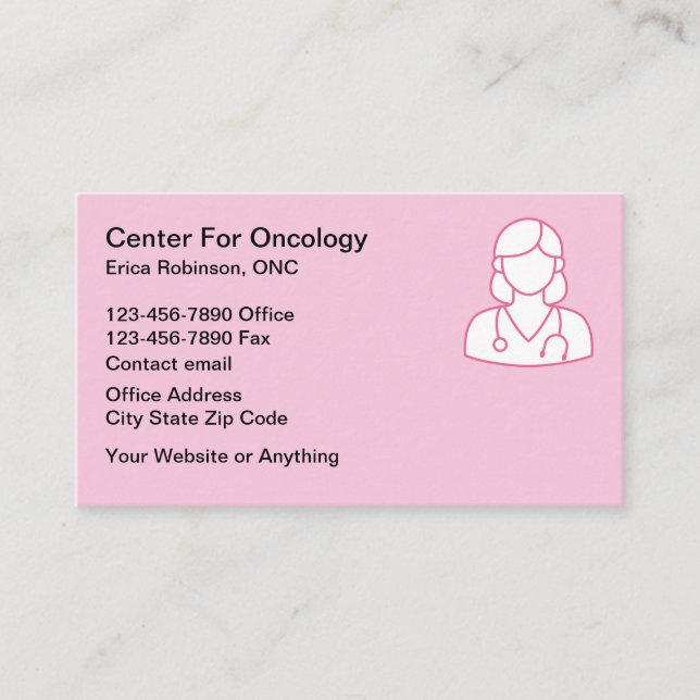 Cancer Theme Oncologist Business Cards Visitkort (Framsida)