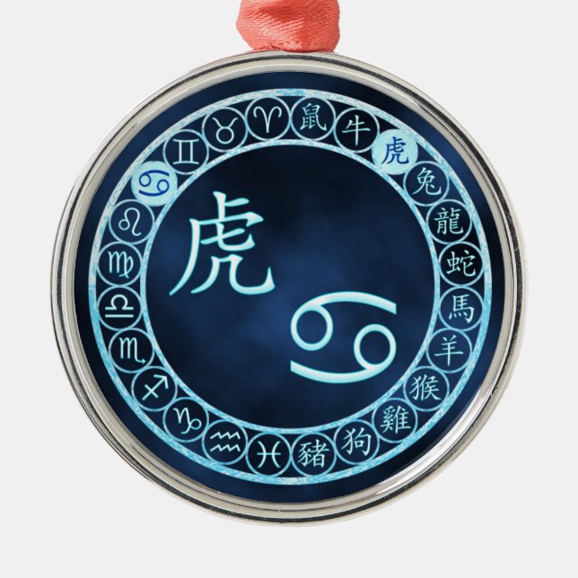 Cancer/tiger Julgransprydnad Metall (Framsidan)