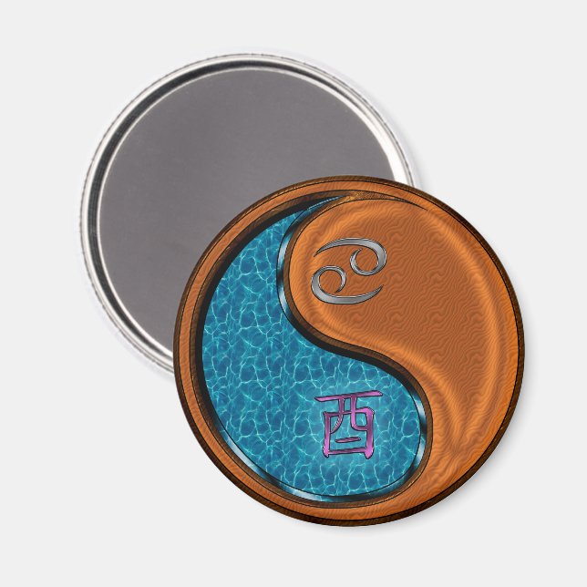 Cancer & Trä Tupp Magnet (Front/Back)