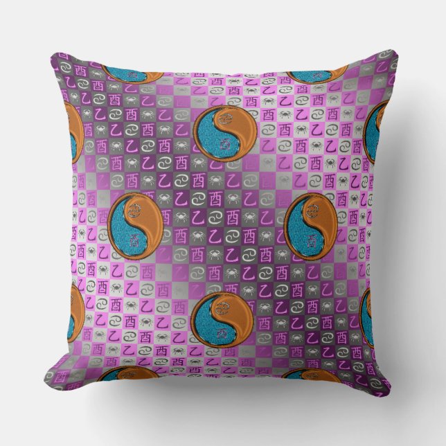 Cancer & Träkråka Kudde (Framsida)