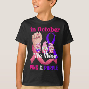 Cancer Våld i Hemnämdhet Medvetenhet Rosa Lila Ban T Shirt