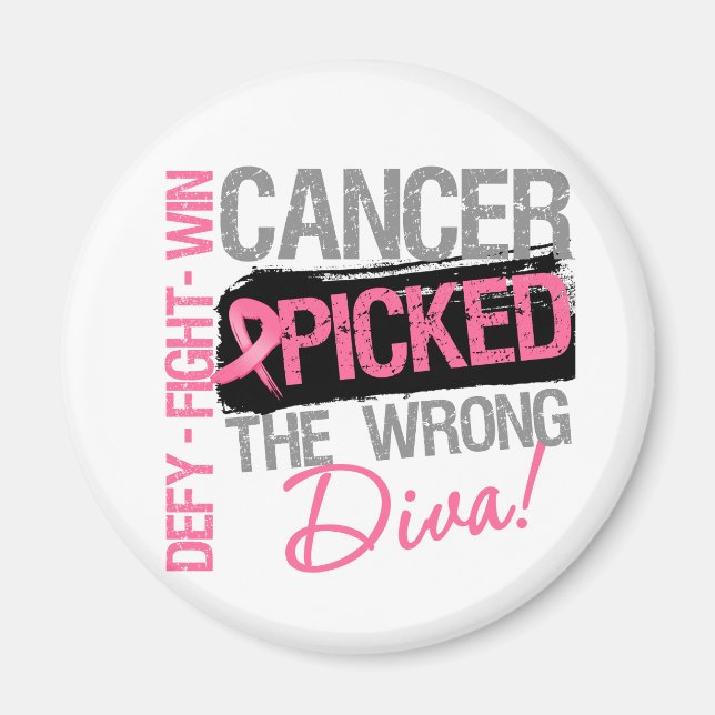Cancer valde den fla divaen - bröstcancer magnet (Framsidan)