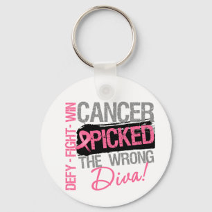 Cancer valde den fla divaen - bröstcancer nyckelring