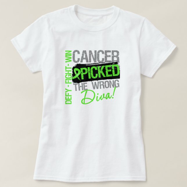 Cancer valde den fla DivaNon-Hodgkins Tee Shirt (Design framsida)