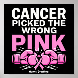 Cancer Valde Fel Bröstcancer Kämpe Poster