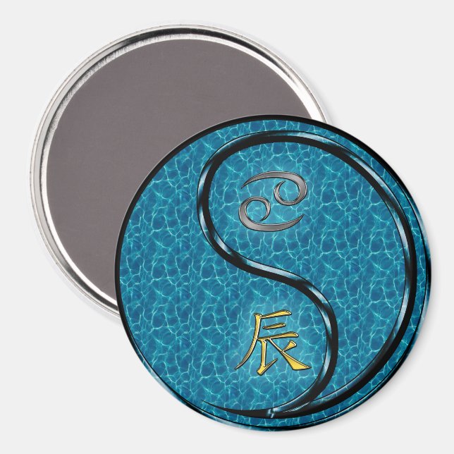 Cancer & Vatten-drake Magnet (Front/Back)