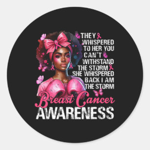 Cancer Warrior jag är Storm Strong Women Rosa Rib Runt Klistermärke