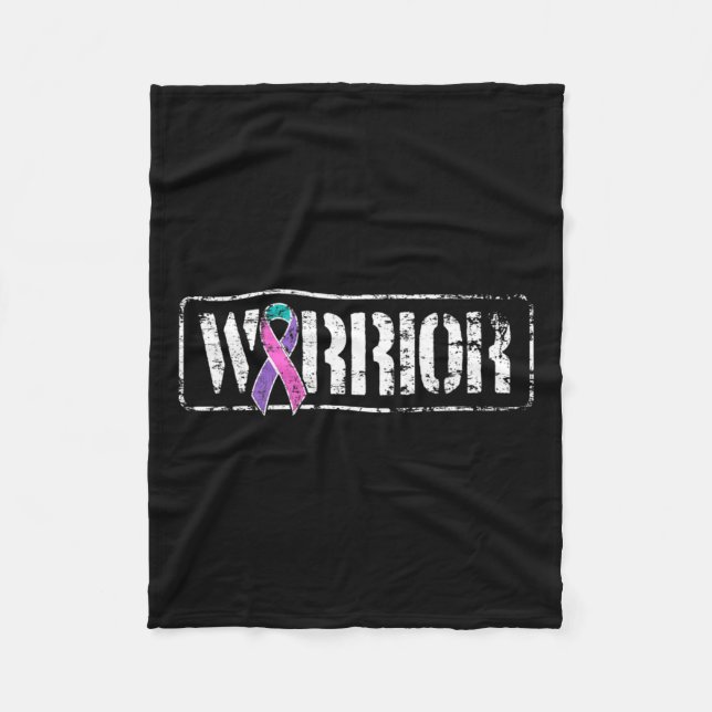 Cancer Warrior - Militär Stil-medvetandehöjande ba Fleecefilt (Framsidan)