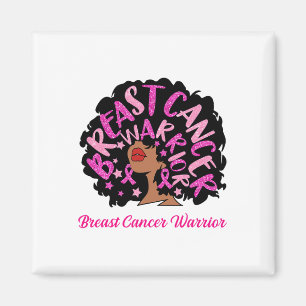 Cancer Warrior Queen Black Woman Rosa Ribbon Octob Magnet