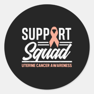 Cancer Warrior Support Squad Uterine Cancer Awaren Runt Klistermärke