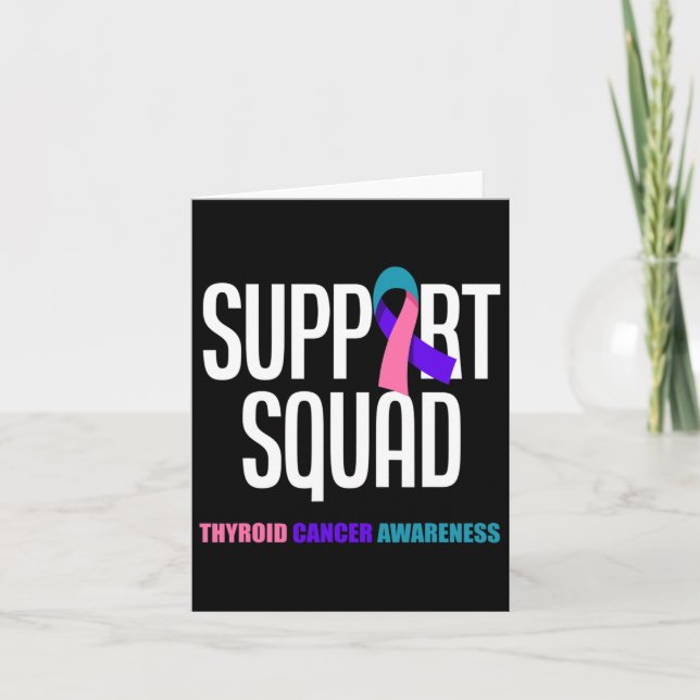 Cancer Warrior Support Thyroid Cancer på fyrkant 1 Kort (Framsida)