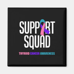 Cancer Warrior Support Thyroid Cancer på fyrkant 1 Magnet