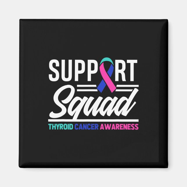 Cancer Warrior Support Thyroid Cancer på kvadratfo Magnet (Framsidan)