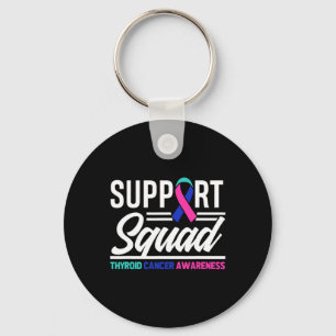 Cancer Warrior Support Thyroid Cancer på kvadratfo Nyckelring