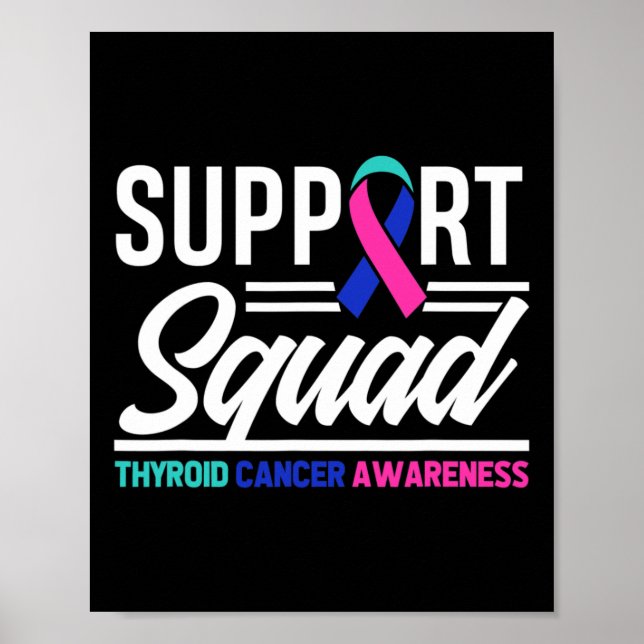 Cancer Warrior Support Thyroid Cancer på kvadratfo Poster (Framsidan)