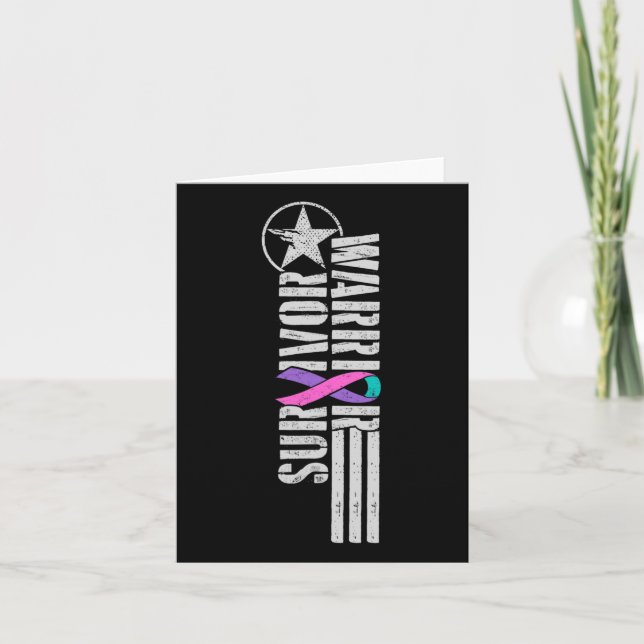 Cancer Warrior Survivor - Militär-stil-medvetenhet Kort (Framsida)
