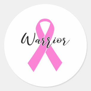 Cancer Warrior T Shirt Rosa Ribbon Awareness Survi Runt Klistermärke
