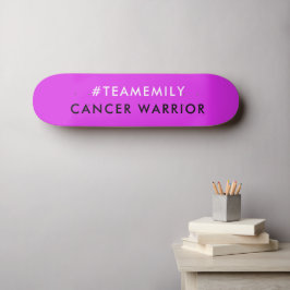 Cancer Warrior | Team Namn Hashtag Modern Rosa Mini Skateboard Bräda 18,5 Cm