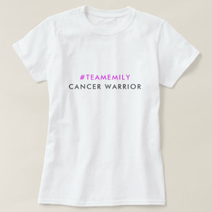Cancer Warrior   Team Namn Hashtag Modern Rosa T Shirt