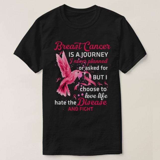 Cancer Warrior Tee, Hummingbird Breast Cancer T Shirt (Design framsida)