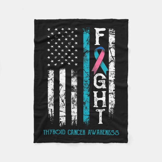 Cancer Warrior US Flagga Fleecefilt (Framsidan)