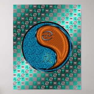 Cancer & Wood Hund Poster