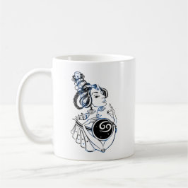 Cancer Zodiac Art Deco Dam Kaffemugg