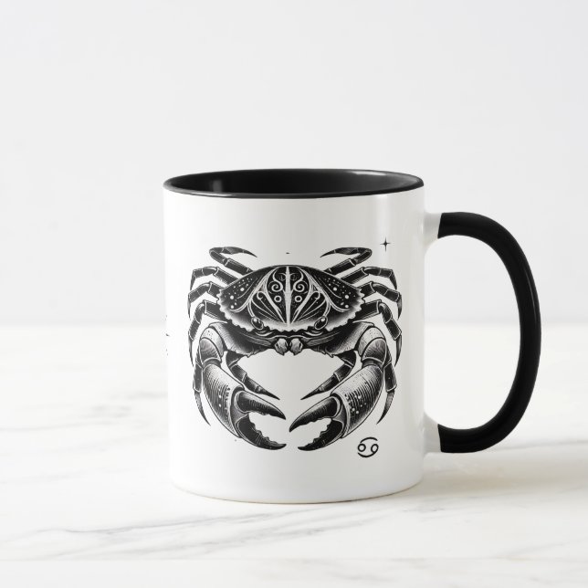 Cancer Zodiac Astrology Gift Crab Design Mugg (Höger)