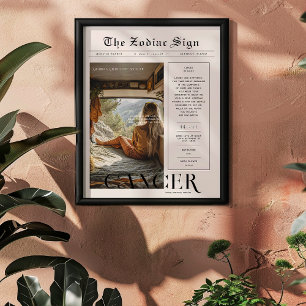 Cancer Zodiac Astrology Photo Newspaper Poster
