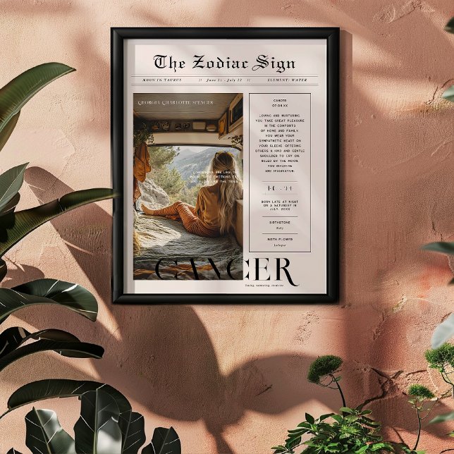 Cancer | Zodiac Astrology Photo Newspaper Poster (Skapare uppladdad)