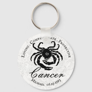 Cancer Zodiac Astrology Traits Black White Anpassn Nyckelring