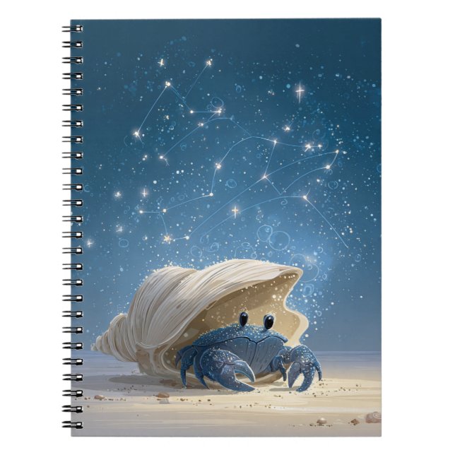 Cancer Zodiac bärbar dator - Cute Celestial Crab Anteckningsbok (Framsidan)