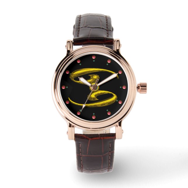 CANCER ZODIAC BIRTHDAY JEWEL AQUA BLUE OPALE Black Armbandsur (Framsida)