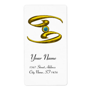 CANCER ZODIAC BIRTHDAY JEWEL Blue Opale Guld Fraktsedel