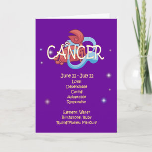Cancer Zodiac Birthday Kort