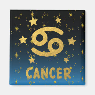 Cancer Zodiac Blue och Guld Magnet