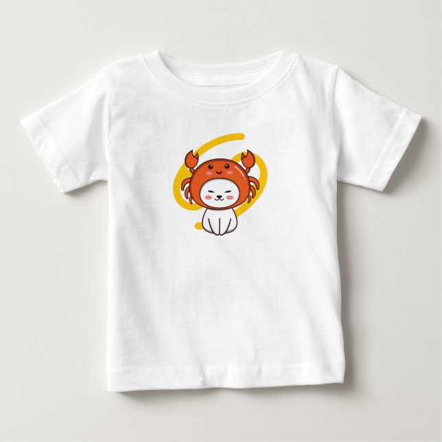 Cancer Zodiac Cat Baby T-shirt (Framsida)