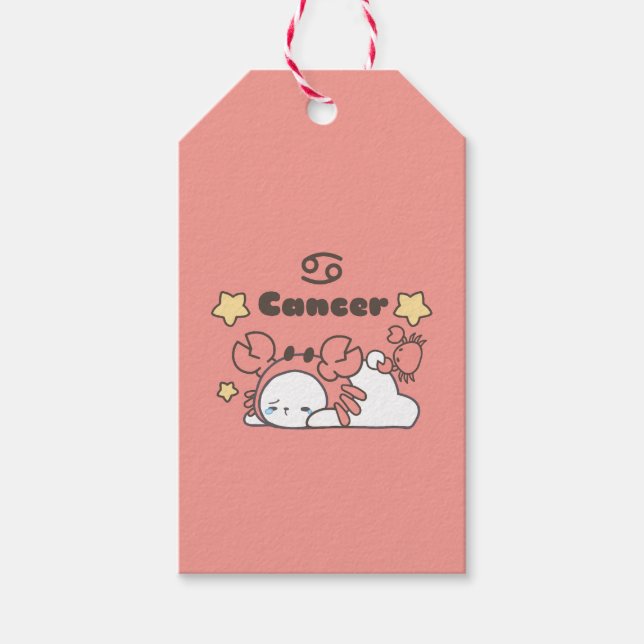 Cancer Zodiac Charm - Adsible Crab-Ccap Bunny Presentetikett (Framsidan)