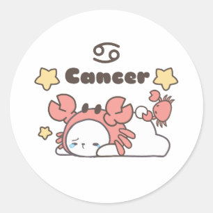 Cancer Zodiac Charm - Adsible Crab-Ccap Bunny Runt Klistermärke