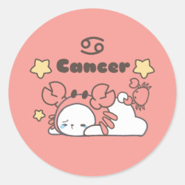 Cancer Zodiac Charm - Adsible Crab-Ccap Bunny Runt Klistermärke