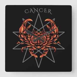 Cancer zodiac fyrkantig klocka