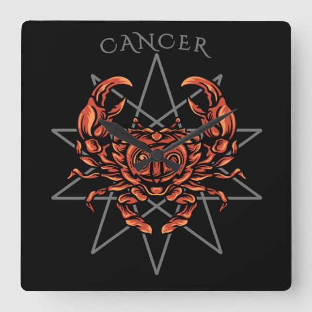 Cancer zodiac fyrkantig klocka (Framsida)
