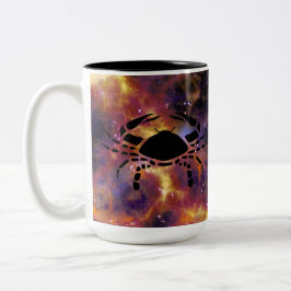 Cancer Zodiac Galaxy Silhouette – Horoscope Astrol Två-Tonad Mugg